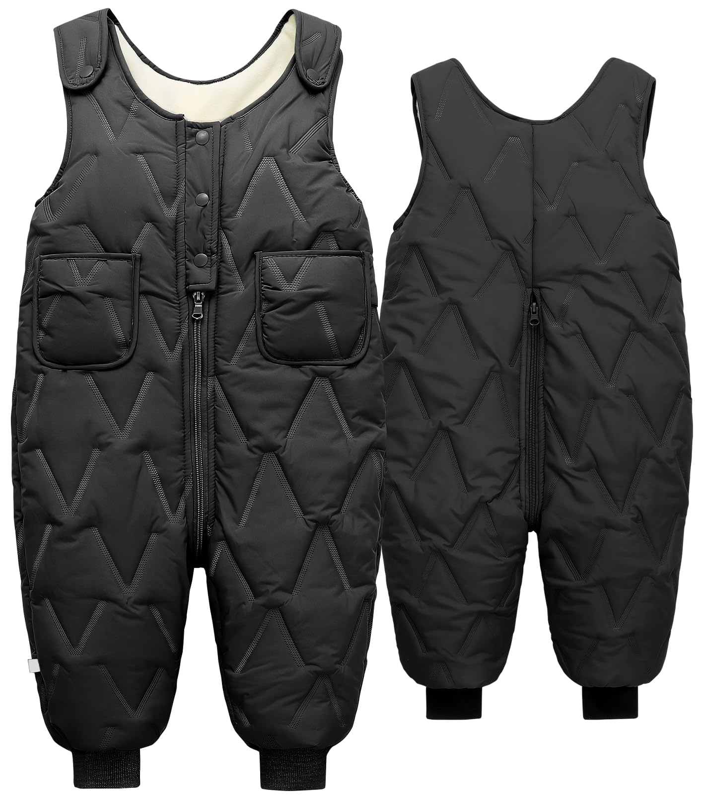 SEAUR Salopette Hiver Bébé Garçon Fille Pantalon Hiver Chaud Bébé 6 Mois-3 Ans Combinaison de Neige sans Manche en Duvet
