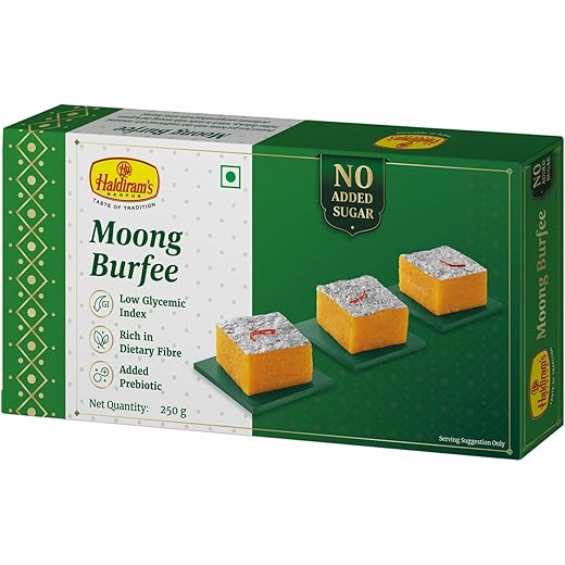 Haldirams Sugar Free Moong Burfee 250gm