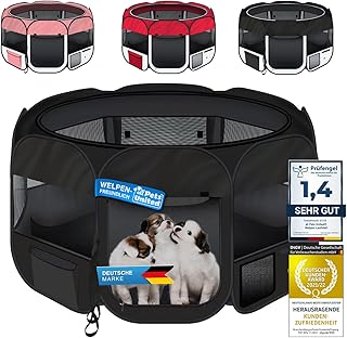 all Pets United® Puppy Playpen, Animal Playpen, Puppy Run Stable, XXL Outdoor Enclosure for Dogs, Cats, Rabbits & Small Animals Indoor and Outdoor (Black) product image