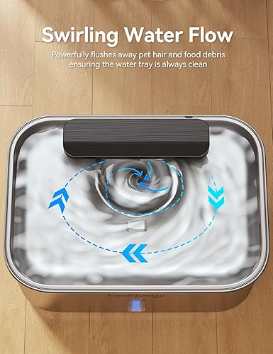 Miniatura 2 de Fuente de agua para perros de 3.2 galones  12 litros para perros grandes, dispensador de agua de acero inoxidable ultra silencioso con flujo de agua