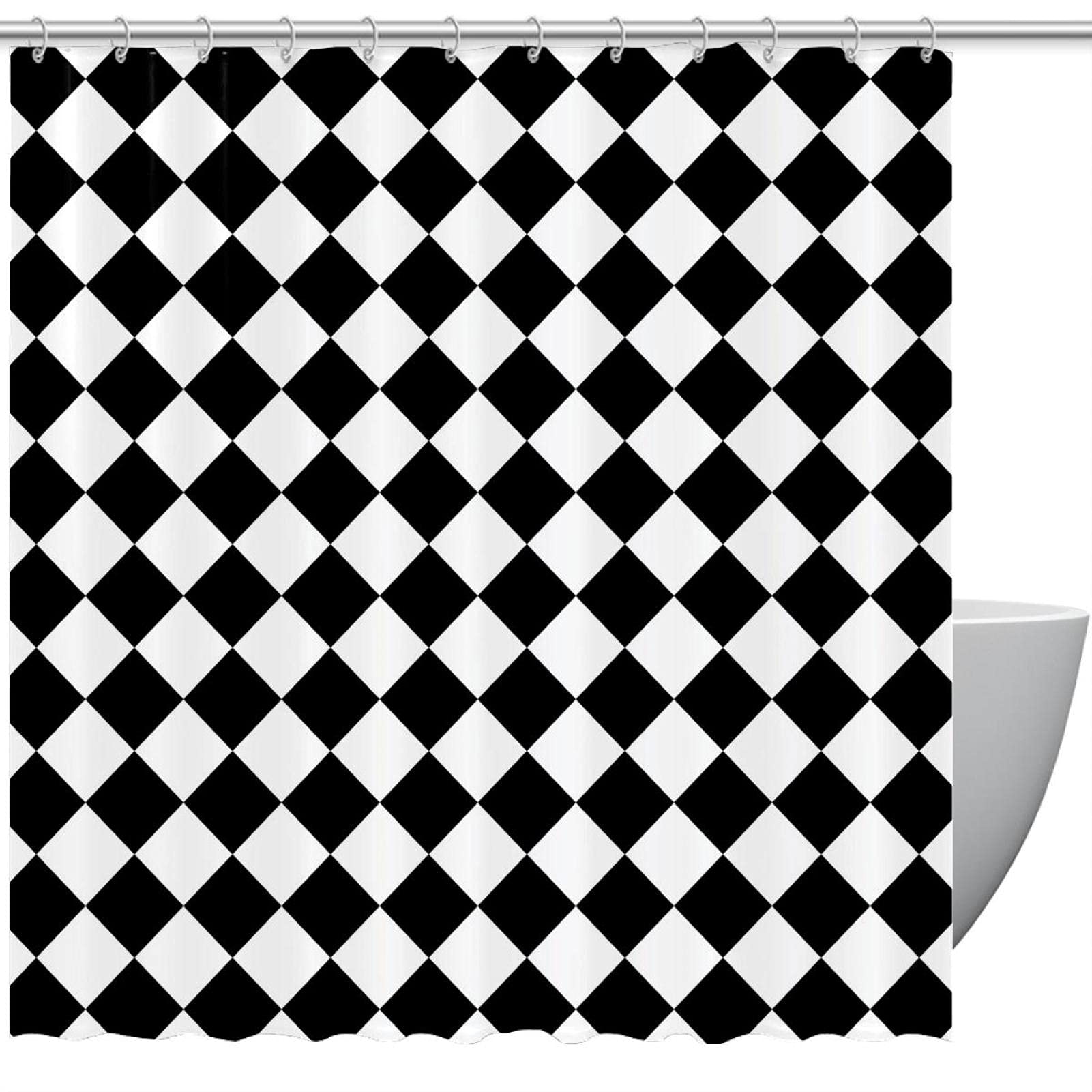 Rideau de douche hypnotique 183x183 cm imperméable avec 12 crochets pour salle de bain moderne
