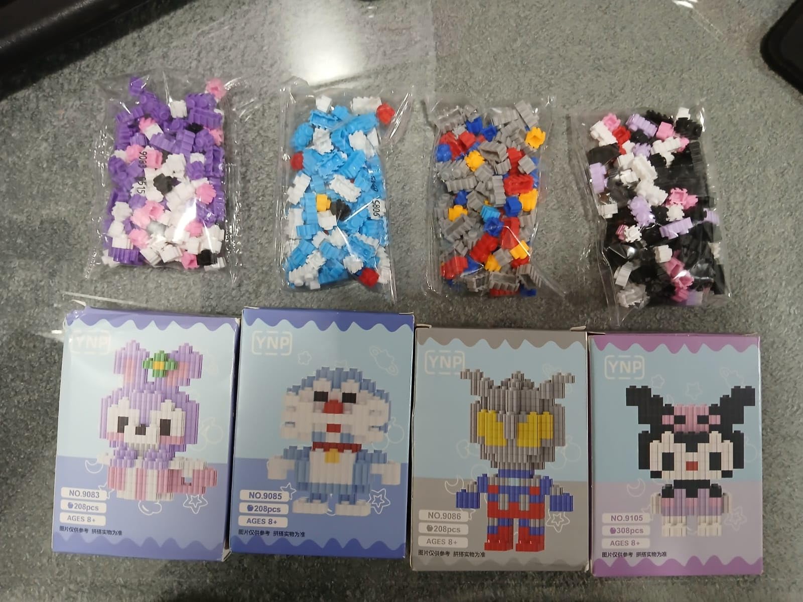YNP Mini Micro Building Block Character Mini Building Block Toy Set – Doraemon, Kuromi, Ultraman & Purple Character (Pack of 1)-image-47