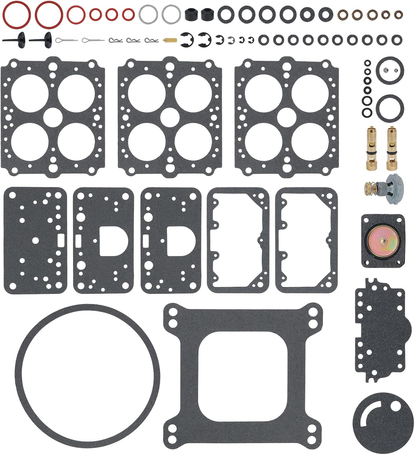 37-119 Carburetor Rebuild Kit Fit for Holley Performance 1850 3310 9776 80457 80670 80508 4160 List-1850 Replace Part 159064 with Extra 135-7 50CC Pump Diaphragm
