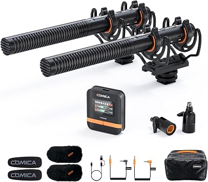 COMICA VM40 Dual-Channel Shotgun Camera Microphone (1RX + 2TX)