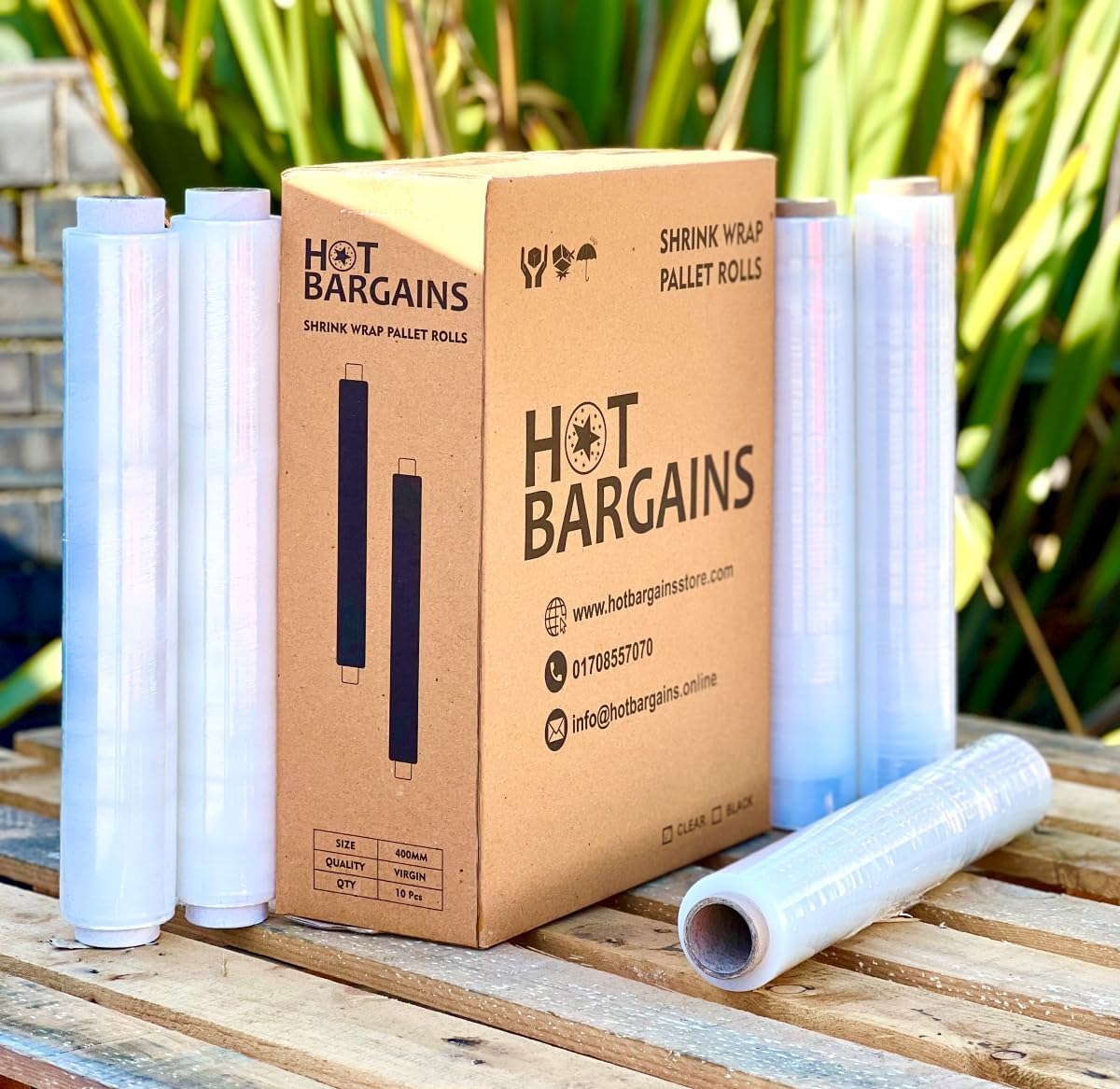Hot Bargains 2 X Clear Pallet Wrap 400Mm X 250M, 25 Microns Strength Pallet Wrapping Film Pack Of 2
