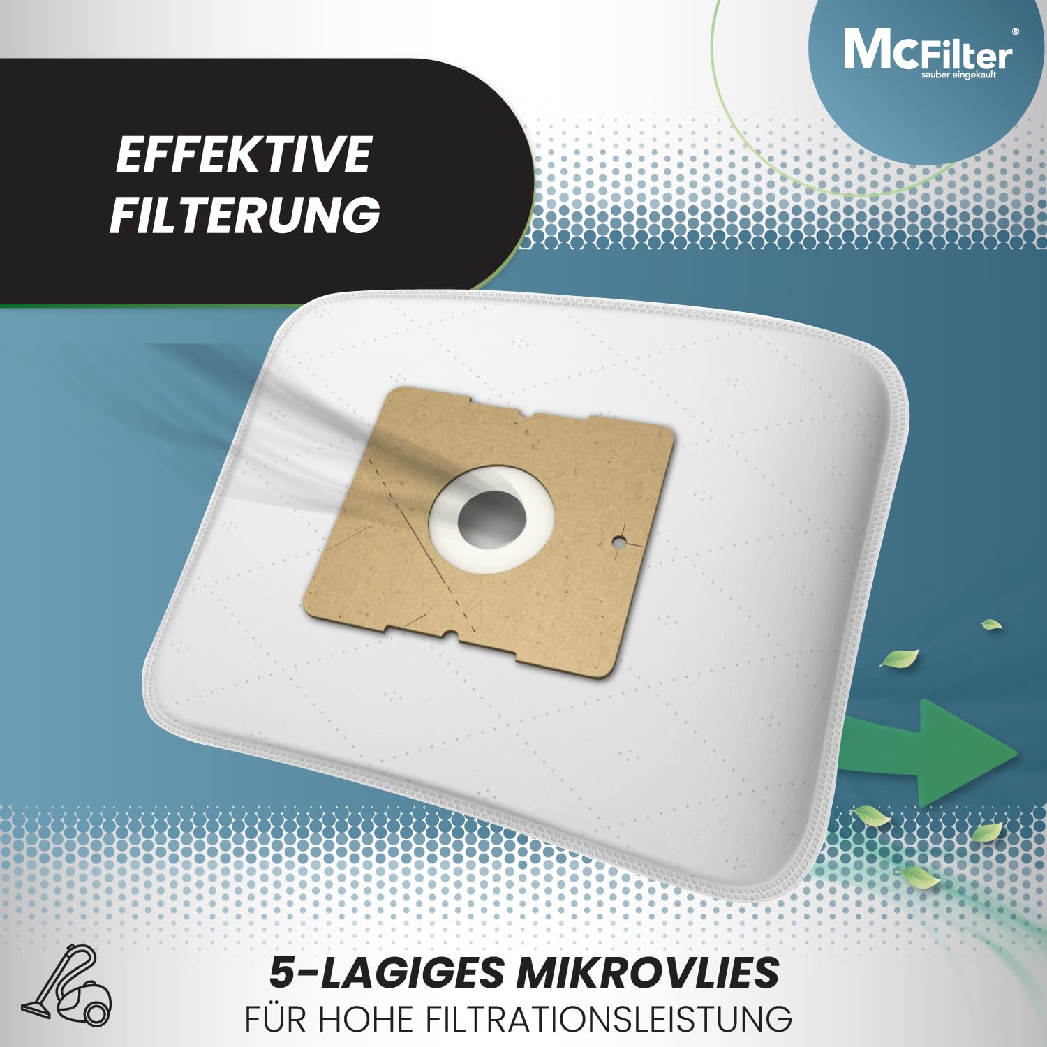 McFilter 10 Sacchetti Polvere Per Aspirapolvere Nilfisk Coupé Neo, Parquet, Force 60/66, GO, One - 5 Strati - 2
