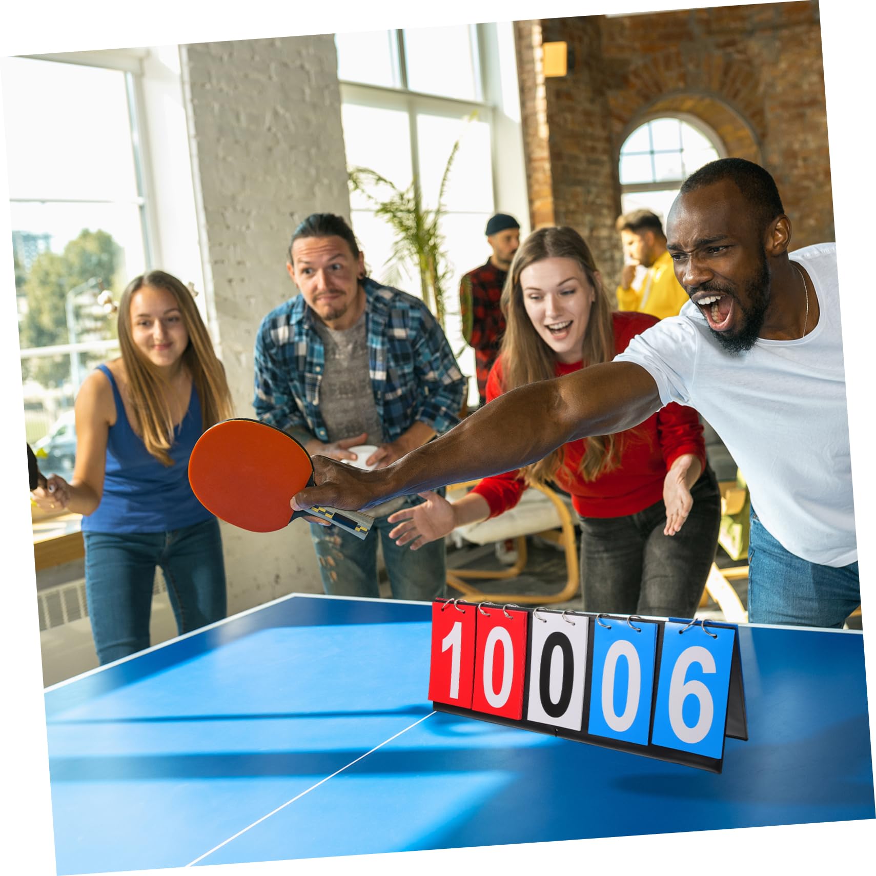 Sosoport Desk Flipper Scoreboard Portable Tabletop Basketball Football Tennis Scorekeeper for Games