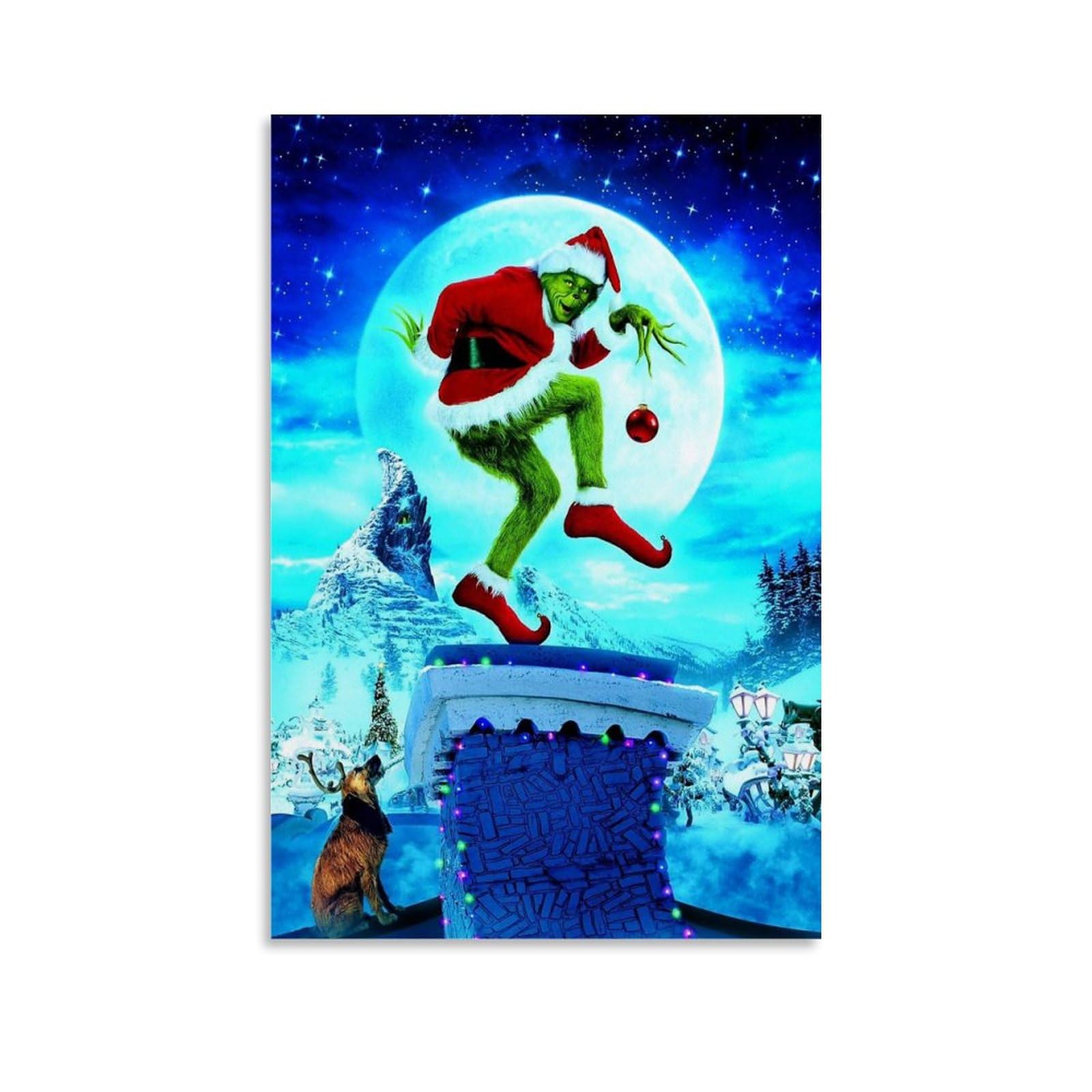 BBAUER Póster decorativo en lienzo decorativo para pared de Cómo el Grinch robó la Navidad, 20 x 30 cm, decoración de dormitorio