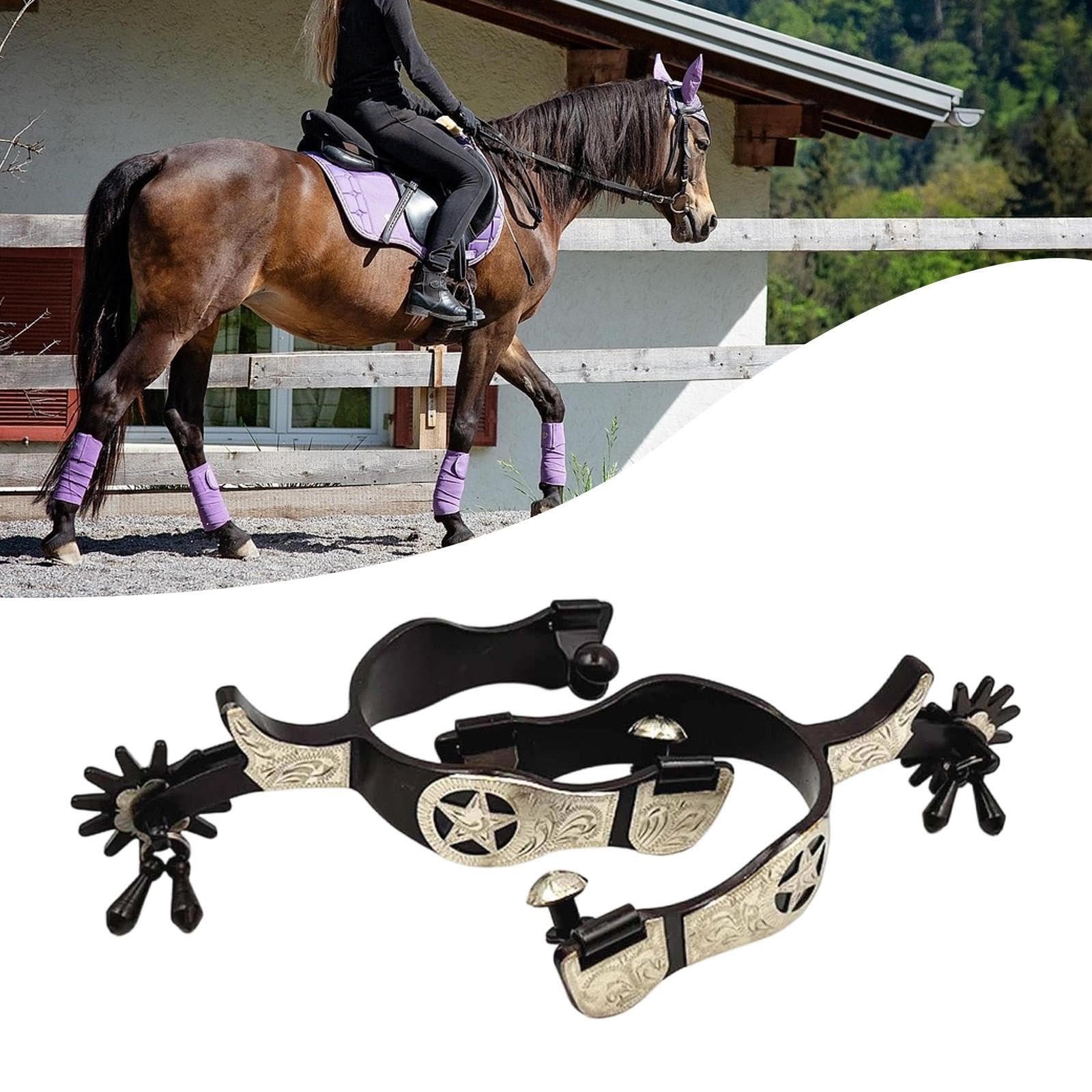 Oshhni 2 Piezas Espuelas Decorativas para Acero Inoxidable Engranaje Flor Grabada Adecuadas para Entrenamiento