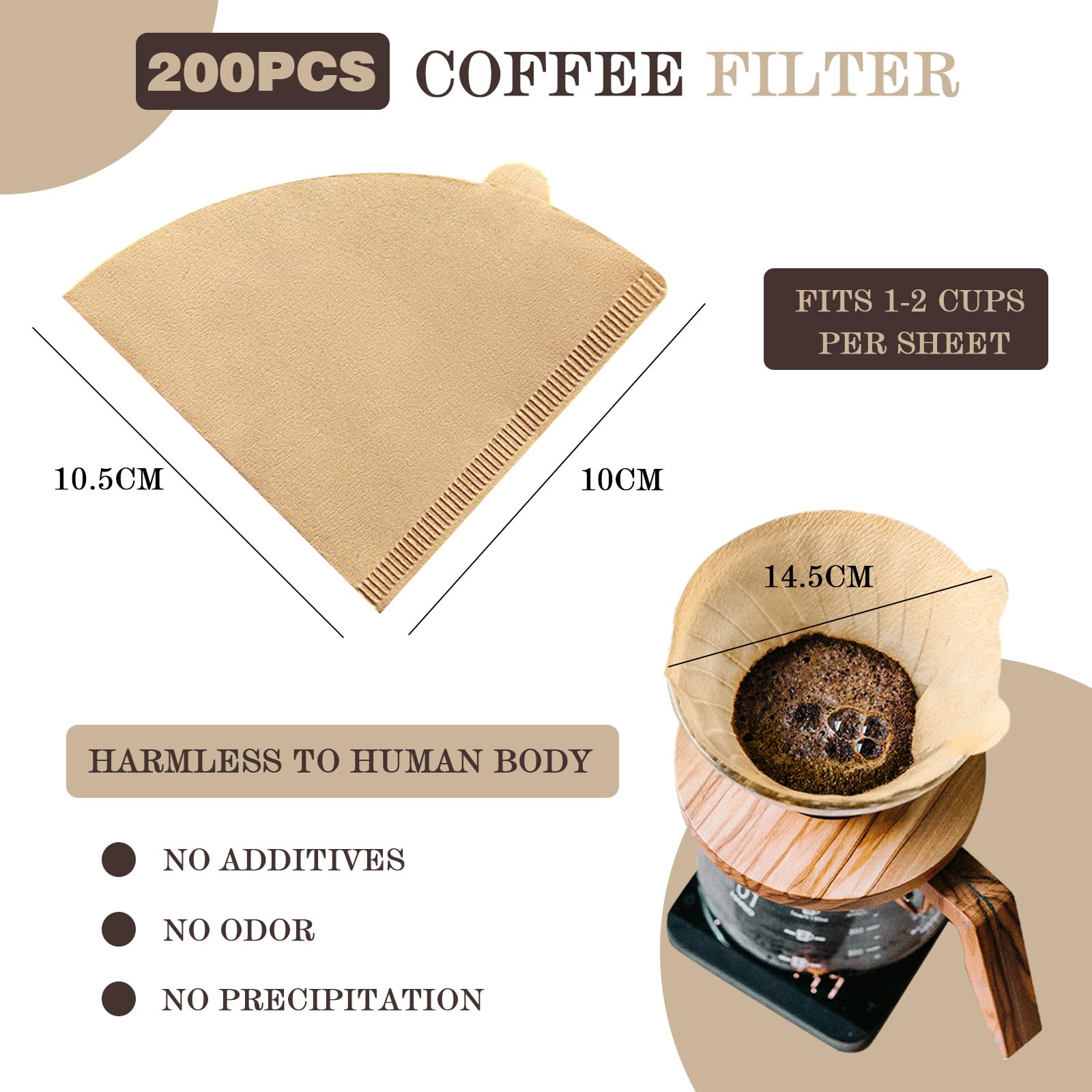 Filtres Pour Cafetière à Main Hario 200 Filtres à Café V60 Taille 02 Non Blanchis - Papier Naturel, Biodégradable - Pour Cafetière à Filtre Manuel Filtres Pour Cafetière à Main Hario 200 Filtres à Café V60 Taille 02 Non Blanchis - Papier Naturel, Biodégradable - Pour Cafetière à Filtre Manuel