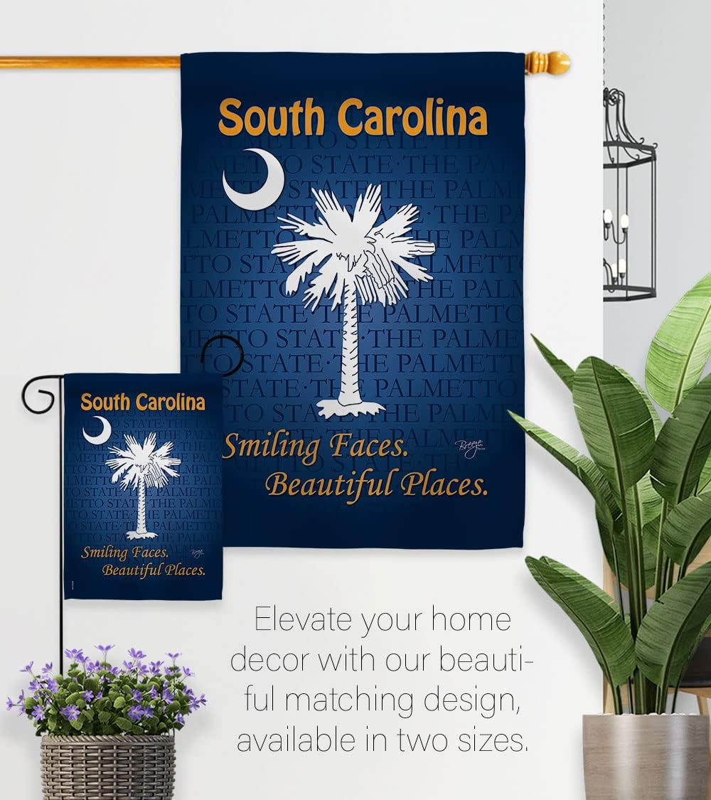 Breeze Decor G158148 South Carolina Americana States Impressions Decorative Vertical Garden Flag 13" x 18.5" Printed In USA Multi-Color