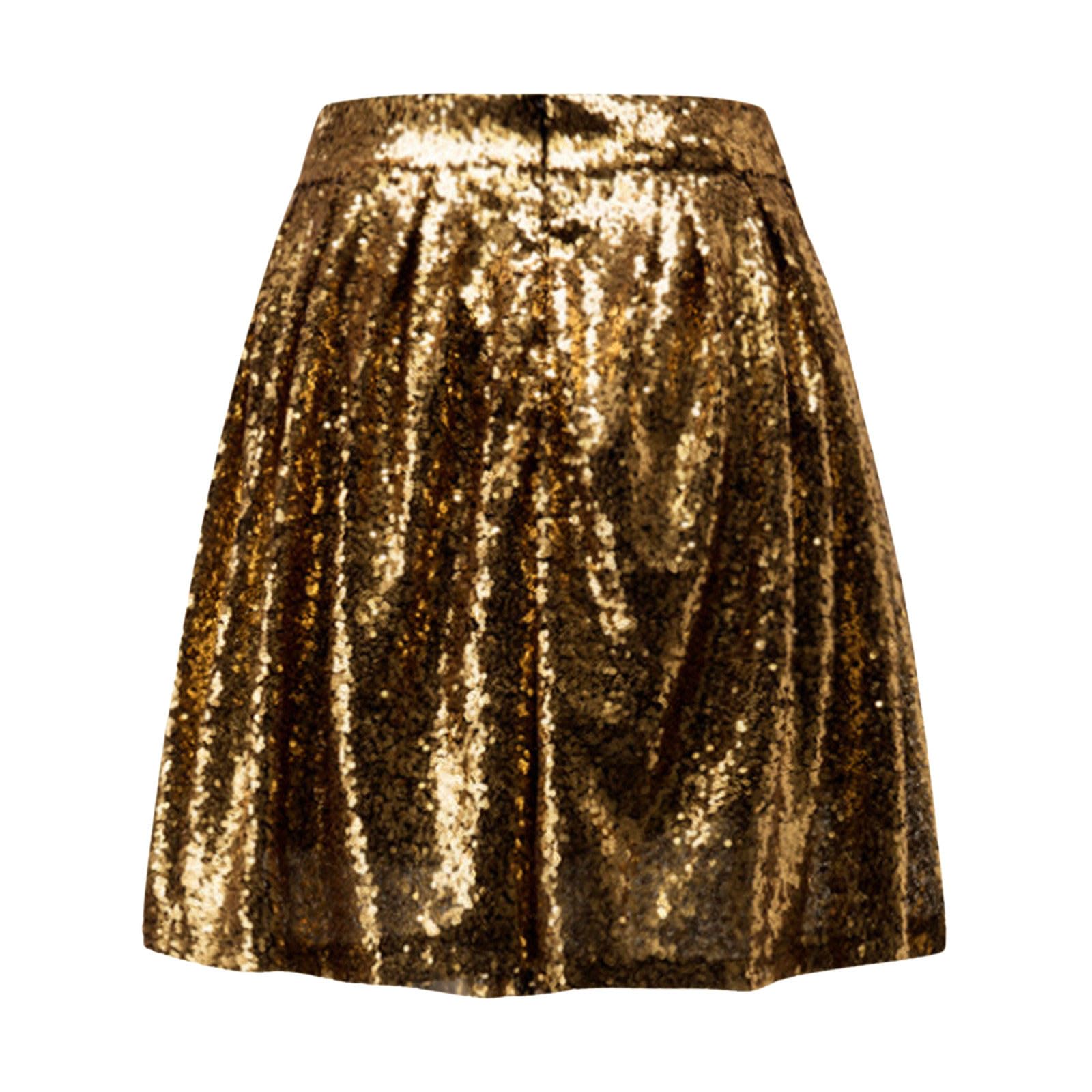 Pailettenrock Für Damen Glitzer Rock Silber Metallischer Faltenrock Metallic Röcke Minirock Pailletten Rock Glitzerrock Pailettenrock Für Damen Karneval Kostüm Festival Disco Outfit