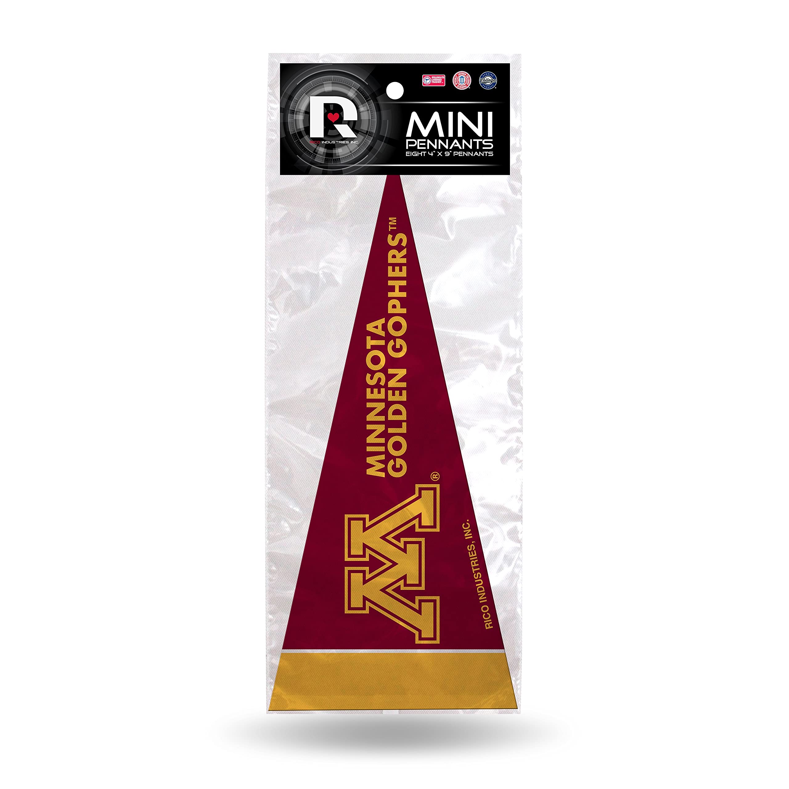 Rico Industries NCAA Mini Pennant Set 4" x 9" Felt Mini Pennant Team Set (Includes 8 Pieces)