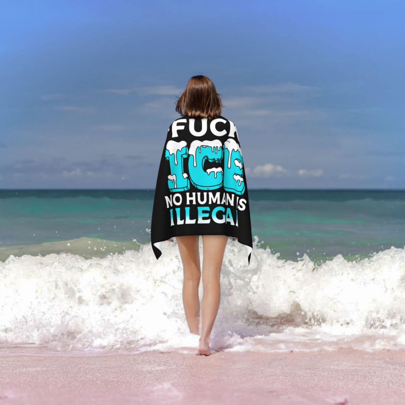 Amazon.com: Doukabft No Human is Illegal Fuck Ice Large Microfiber