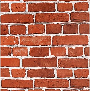 Arthome Peel and Stick Brick Wallpaper 17x120 Self Adhesive Contact Paper Waterproof Vinyl Film Wall Paper for Bedroom,Living Room,Fireplace,Stair,Room DecorRed