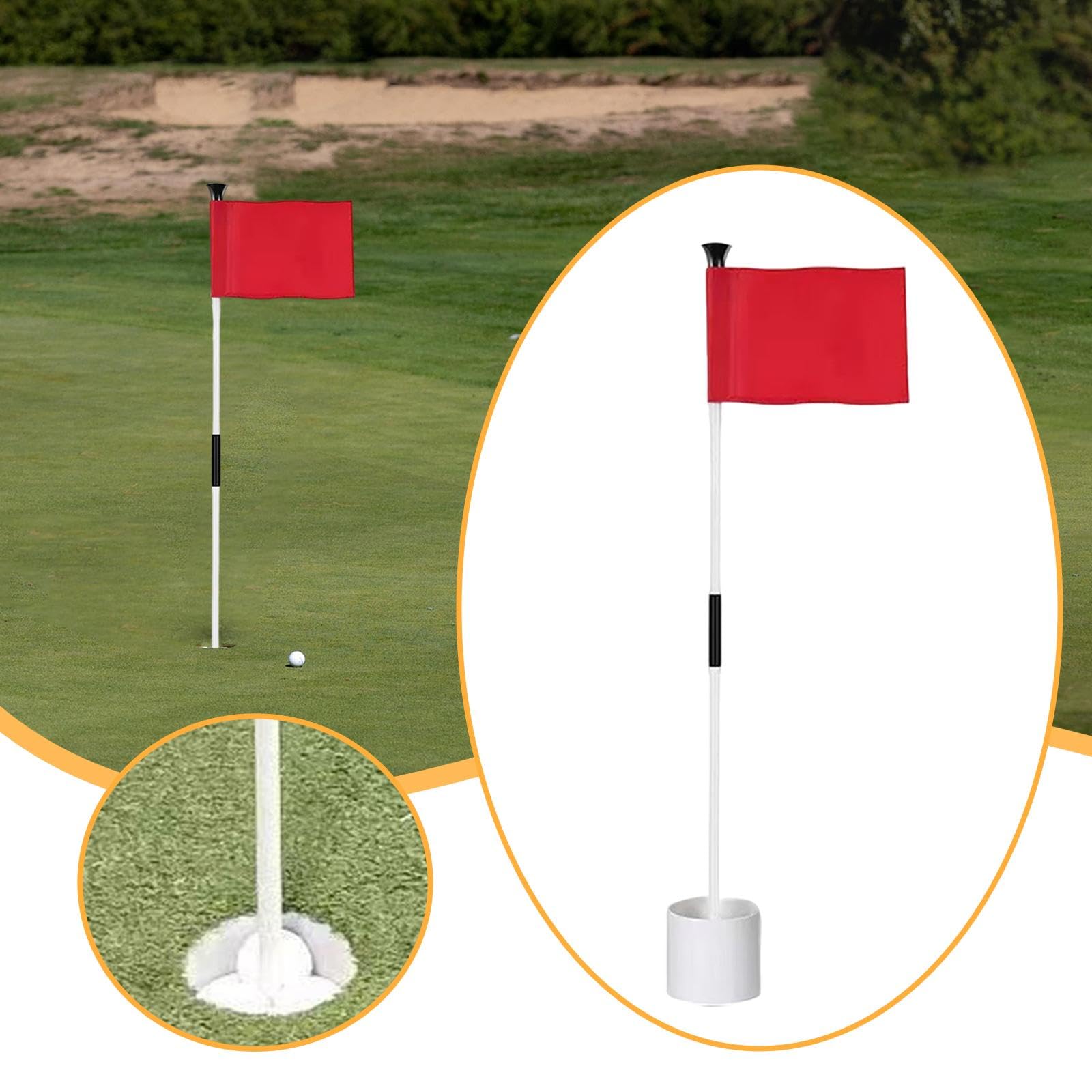 Drapeau de Golf Kit Complet avec Piquet Tige et Coupe de Trou en Matériaux Durables pour Une Longue Durée de Vie Adapté pour Le Bureau et Le Jardin