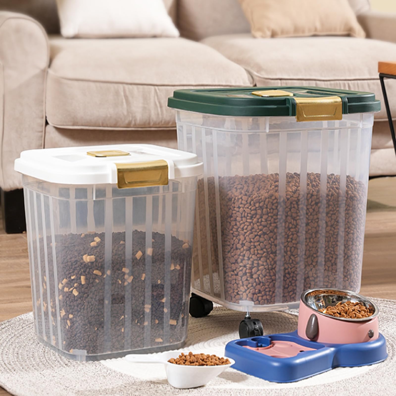 Contenitore sigillato trasparente per alimenti con griglie per insetti e grande capacità per l'organizzazione di scorte da cucina. Contenitore per cereali sigillato