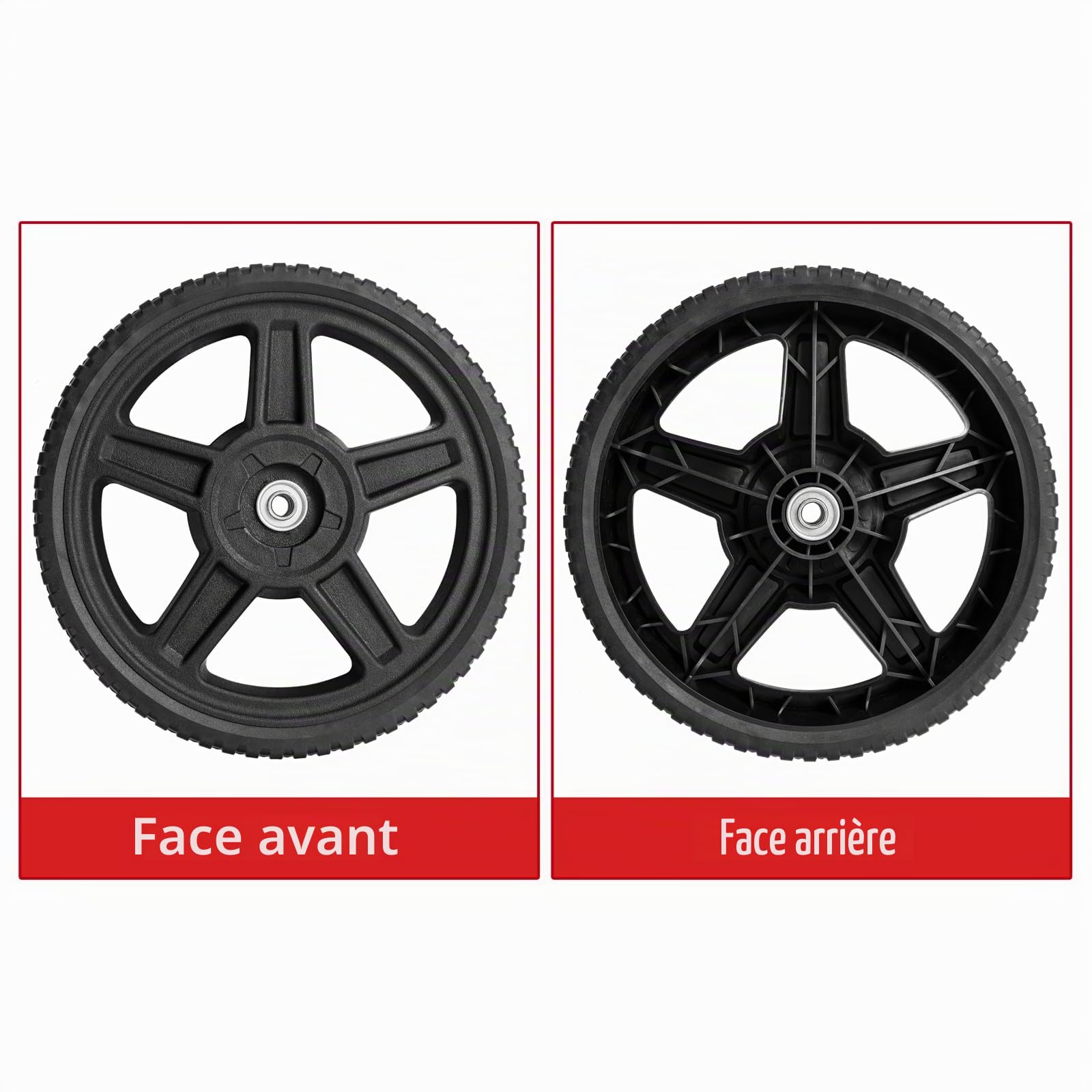 Parts Camp Lot de 2 kits de roues de 30,5 cm pour tondeuse poussée et nettoyeur haute pression