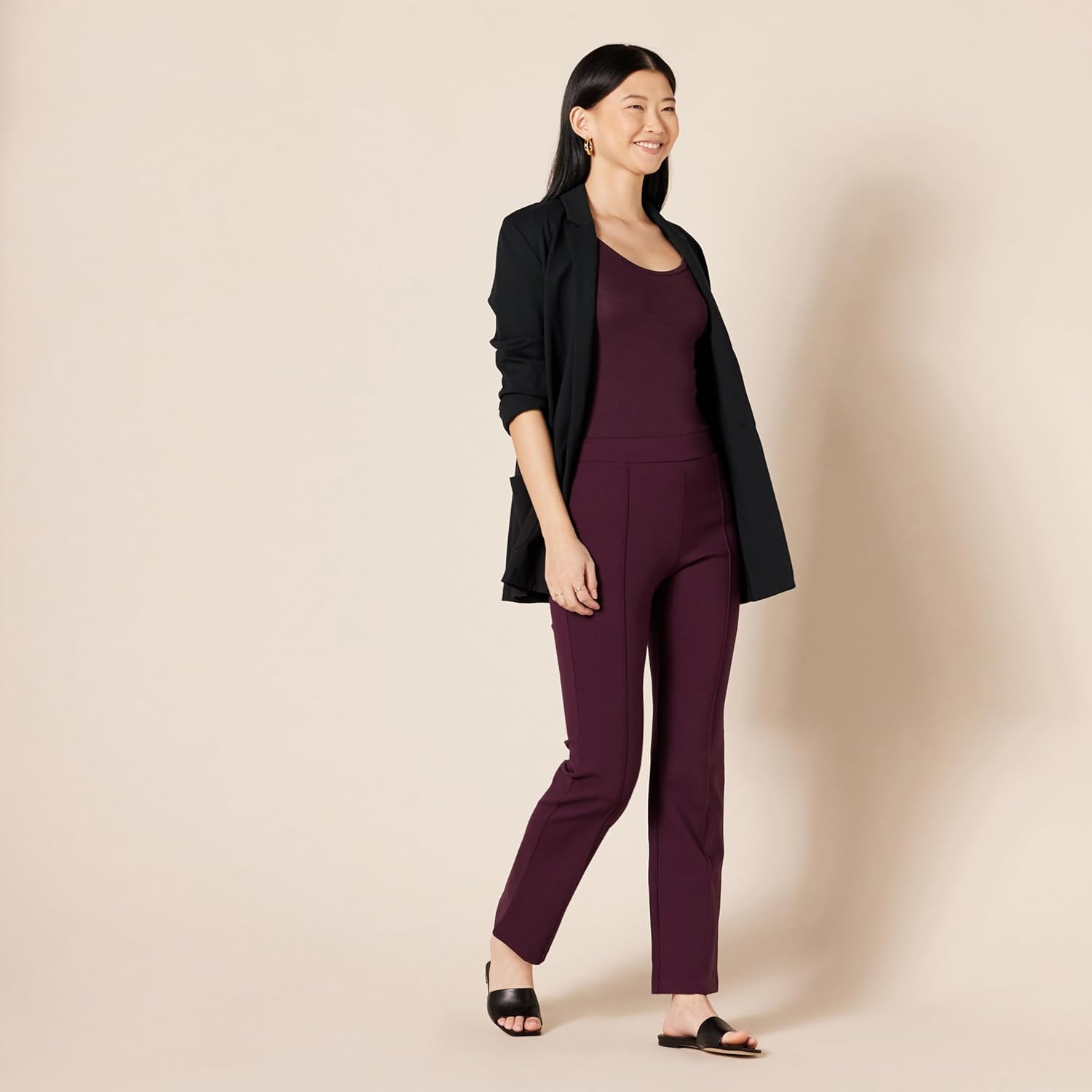 Amazon Essentials Women's Ponte Pull-On Mid Rise Ankle Length Pants - Image 3