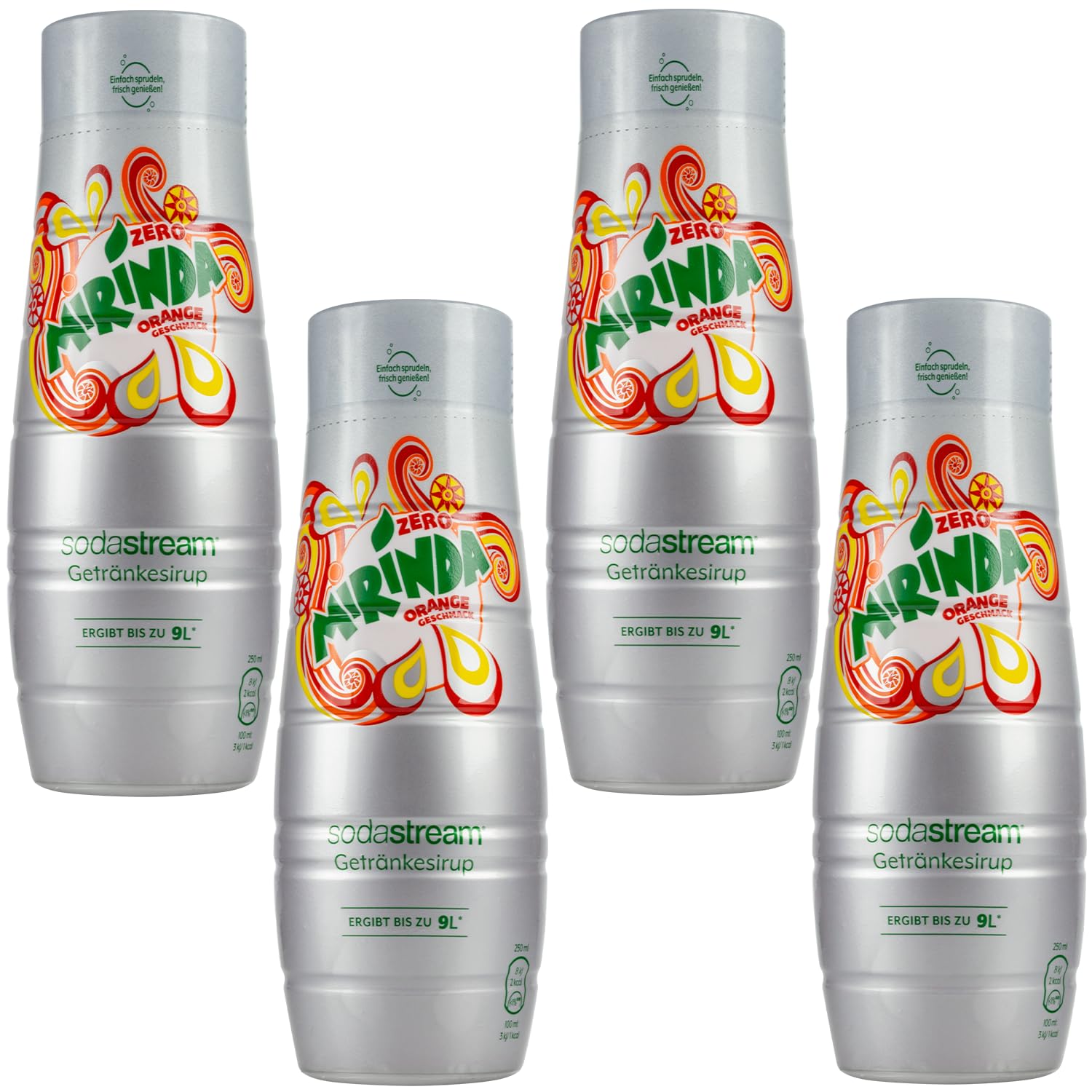 Sodastream 4x SYROP MIRINDA ZERO BEZ CUKRU KONCENTRAT SATURATORA 440 ml