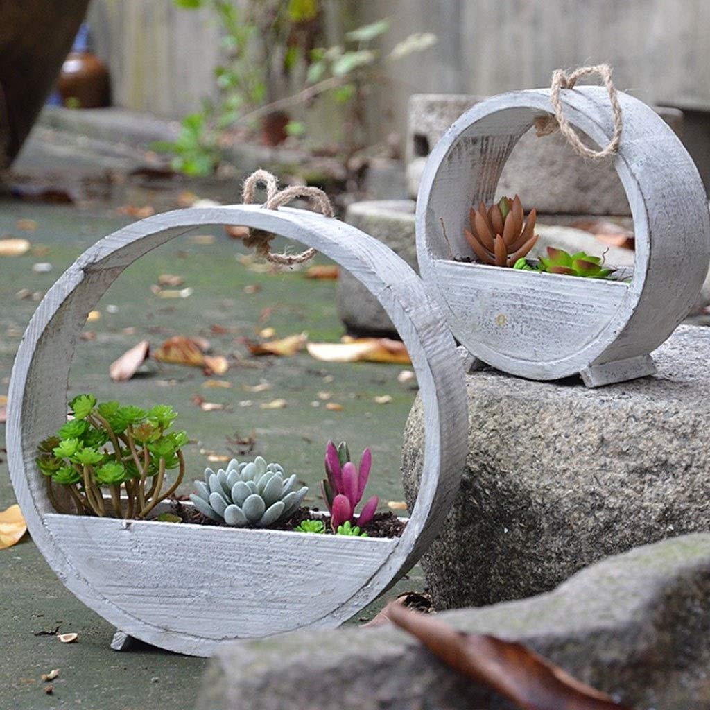 Pflanzenständer Antiker Blumenständer Gartendekoration Hängender Blumentopf (rund) Pflanzenregal (Size : M)