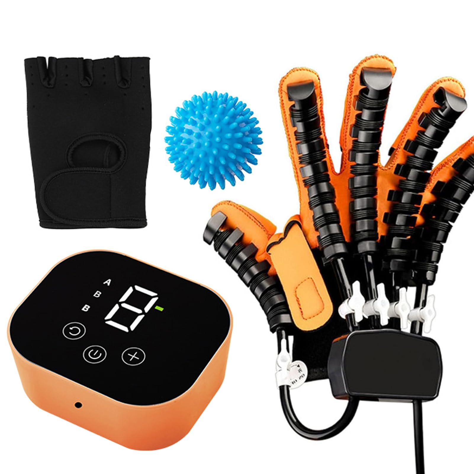 SXSLTSA Finger and Hand Function Rehabilitation Trainer Robotic Rehab Gloves, Hand Rehabilitation Robot Gloves, Self Training Finger Rehabilitation, Hand Stroke Recovery Equipment(Size:M,Color:Left)