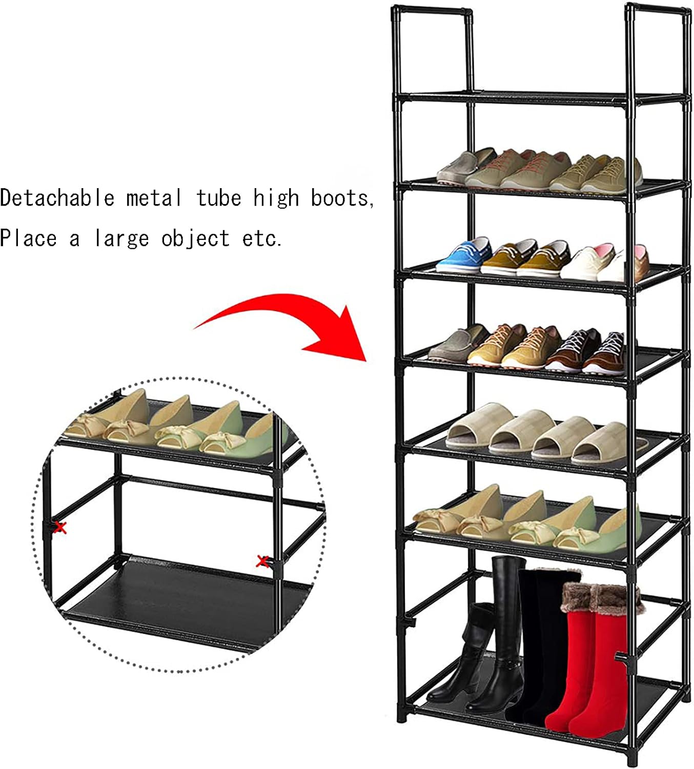 8 Tier Shoe Rack Adjustable Slim Shoe Holder shoes Shelf storage
