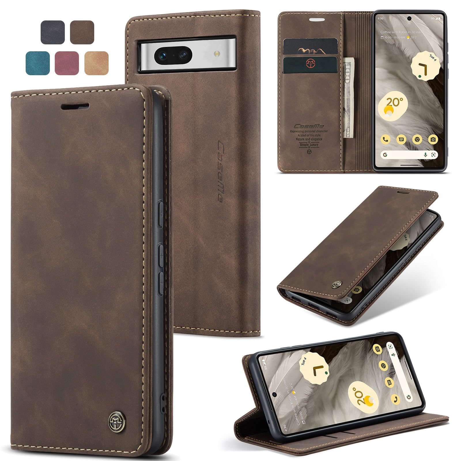 owlhold Handyhülle für iPhone klapphülle Premium hülle Weiches Vintage-Nubukleder Lederhülle