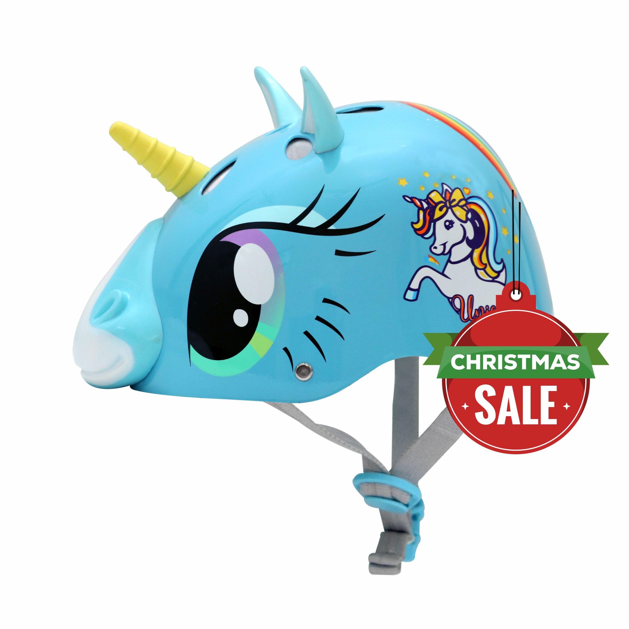 STREETJAM Magic Unicorn Open Face Sports Helmet for Kids, Hard PP Outer Shell, EPS Inner Comfort Linner case, Adjustable Strap & Adjuster Dial, Unisex Helmet for Cycling(5-8 Years, Cyan Blue) (B0CTMHJHJJ) Amazon Price History, Amazon Price Tracker