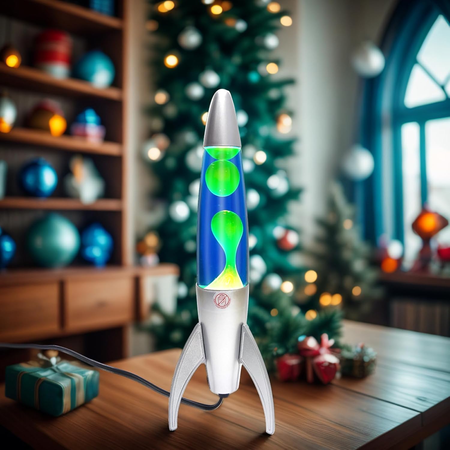 Original Liquid Lamp with Blue and Yellow Wax, 14.5 Inch Motion Cool Night Light Home Bedroom Office Decoration for Adults