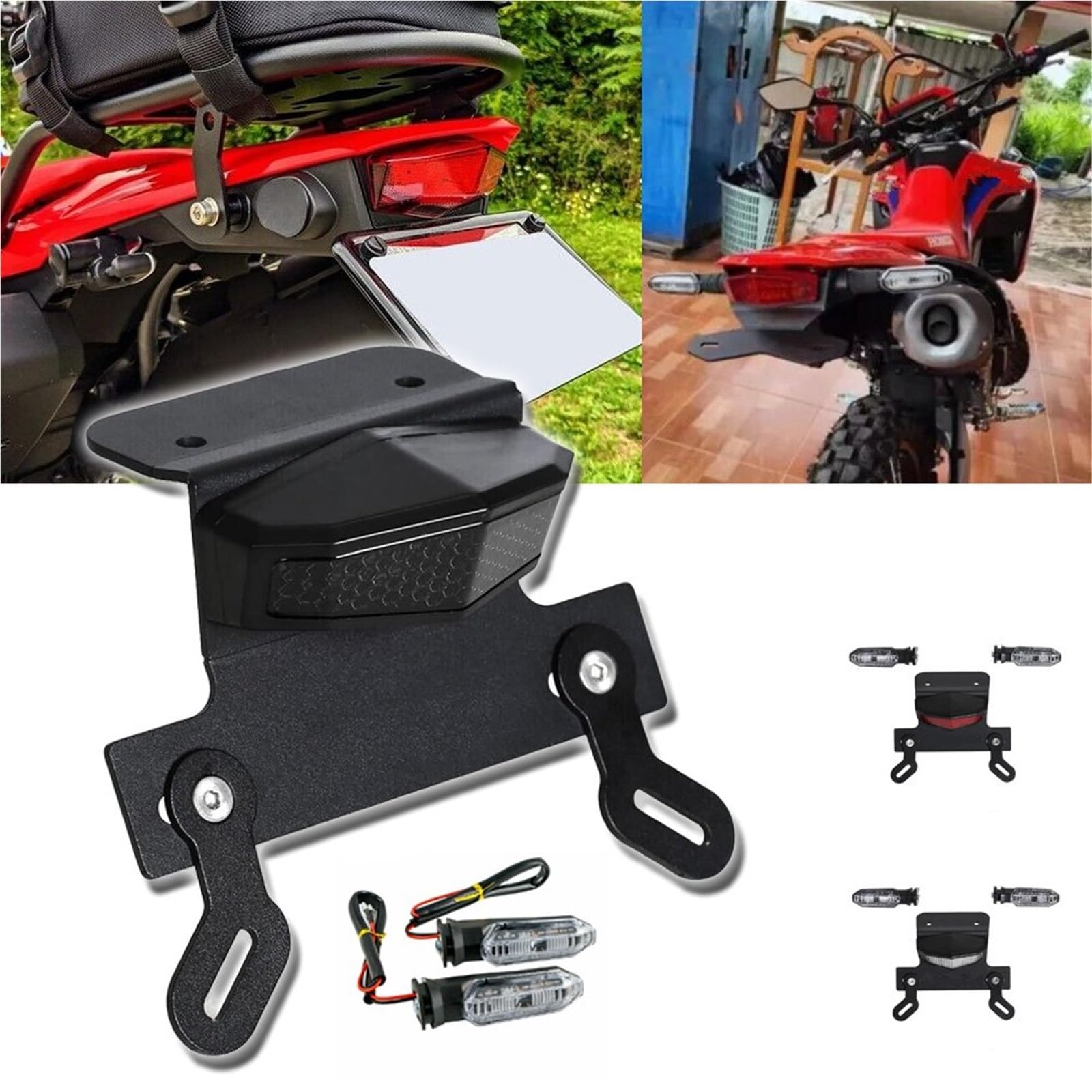 Portatarga Per Moto Con Eliminacoda E Luci Di Direzione A LED Per CRF300L E CRF 300L RALLY 2021 2022 2023 2024