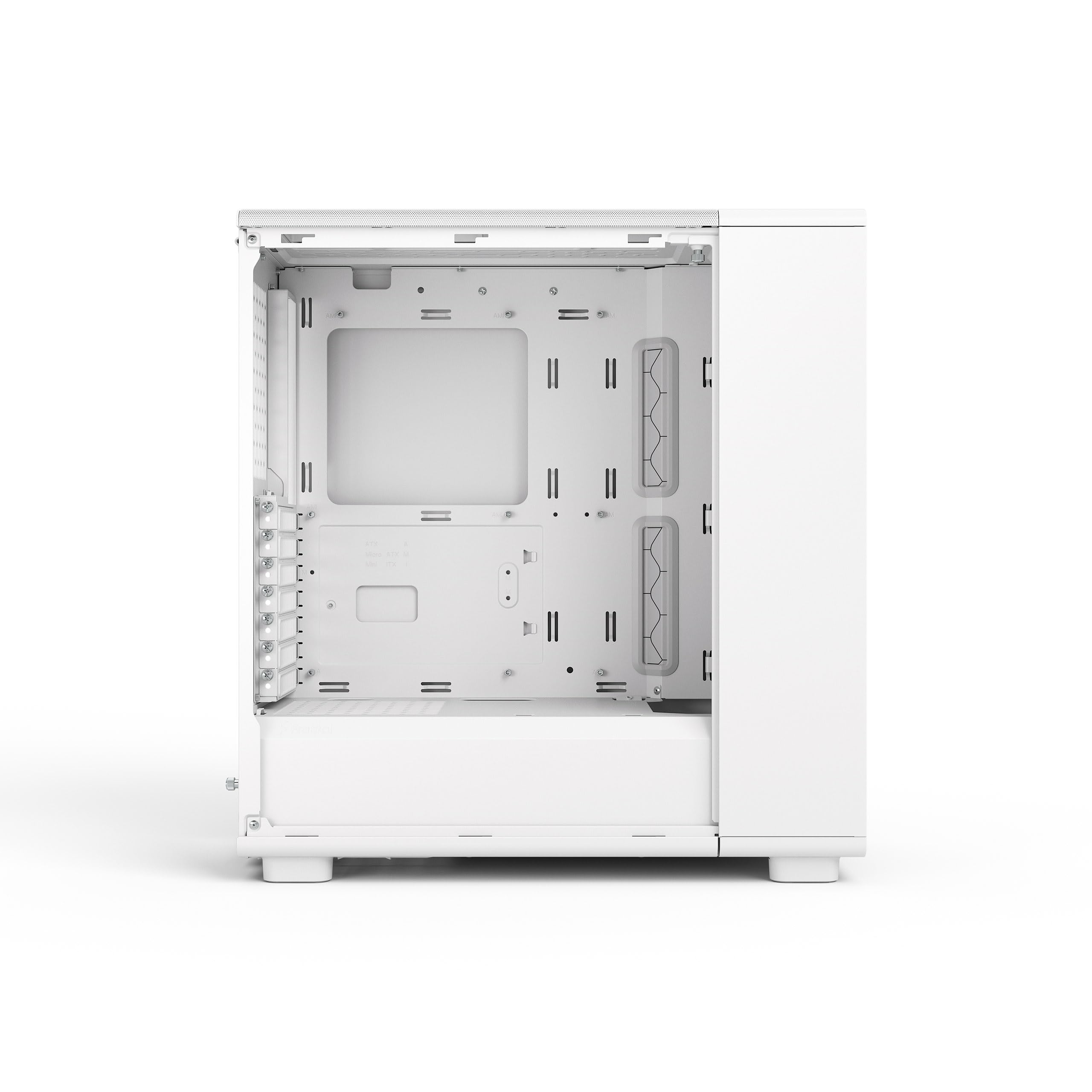 Fractal Design Epoch White - przyciemniane jasne szkło hartowane - siatkowy panel przedni - trzy wentylatory Momentum 12 W zestawie - Przestronne wnętrze - Obsługa ATX/mATX/ITX