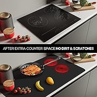 Vista 2 de FLASLD Fundas para estufa a prueba de fuego y impermeables, alfombrilla de cubierta de estufa eléctrica de 21×29.5 pulgadas, cubierta de estufa