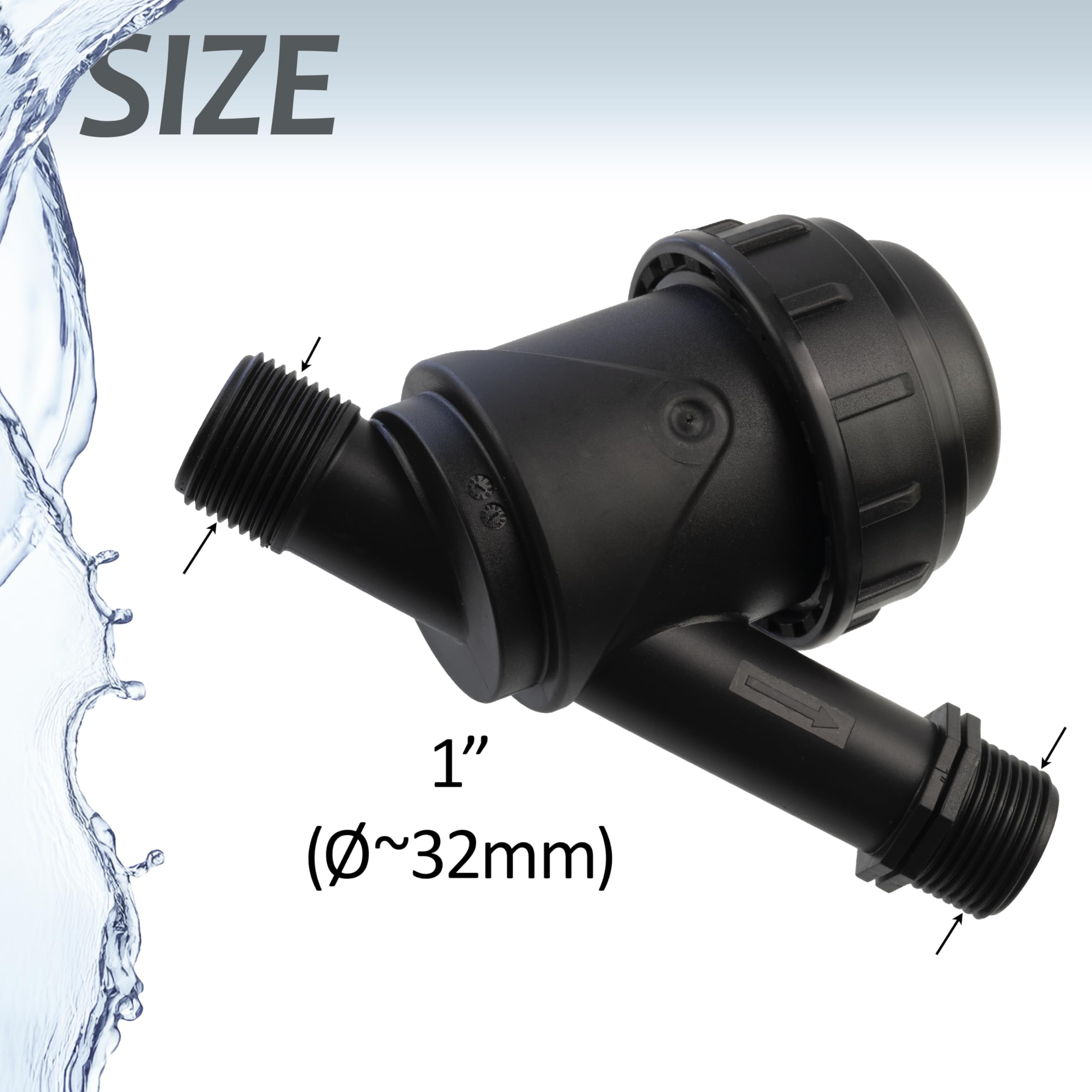 AERZETIX Filtre à Tamis 1" Irrigation Arrosage Goutte à Goutte 6 Bars 120mesh 6m3/h Plastique