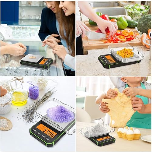 Miniatura 6 de AMIR Mini báscula digital de pesaje, 10.58 oz por 0.00 oz, báscula de cocina multifuncional, báscula de alimentos, báscula de bolsillo, báscula de