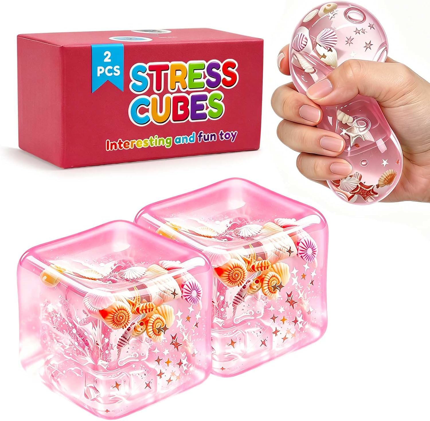 Ice Cube Fidget Squishy Toys - 2 Pack