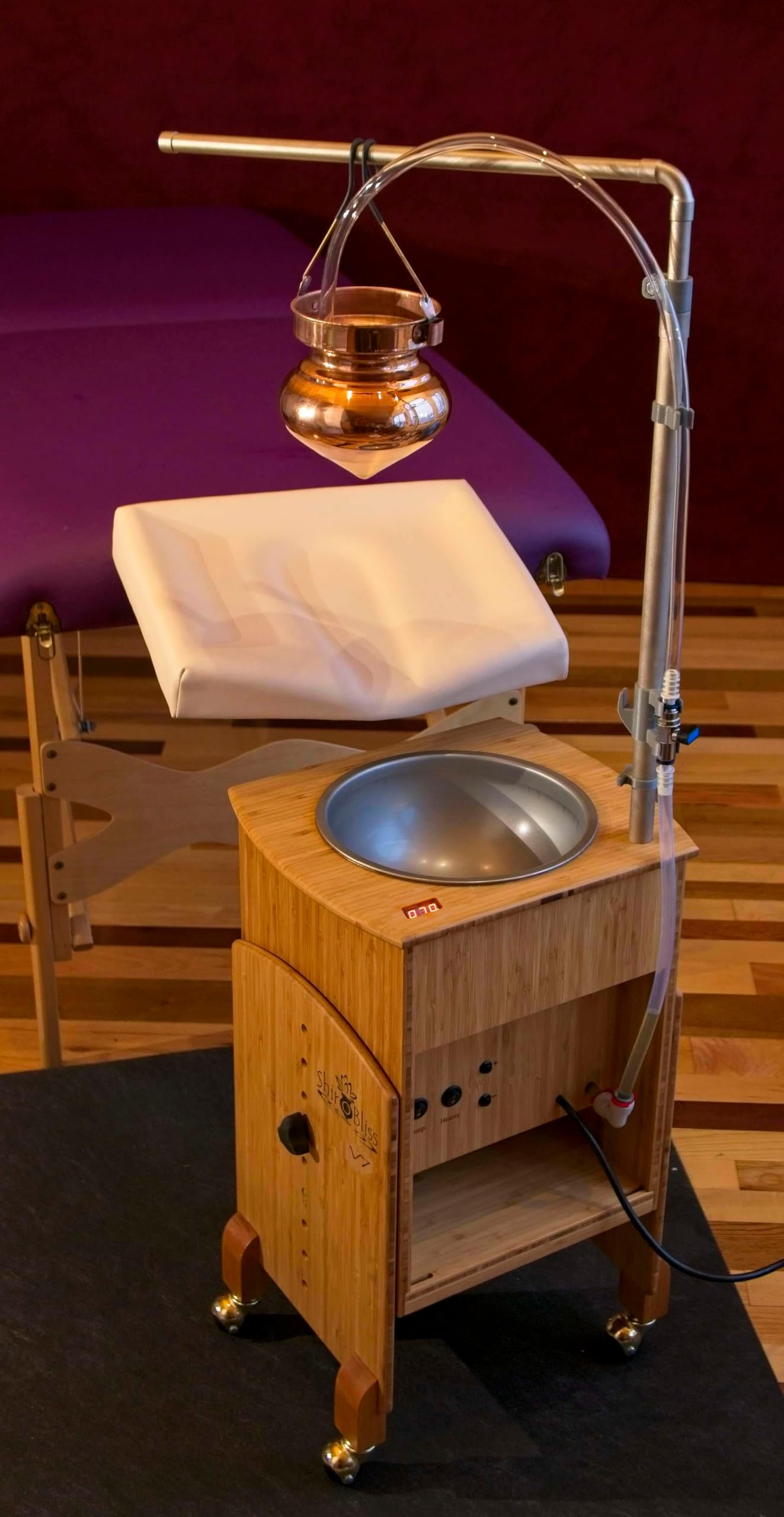 Shirodhara Machine, Recirculates Oil with Constant Temperature, Quiet, Clean, Safe, Model V7