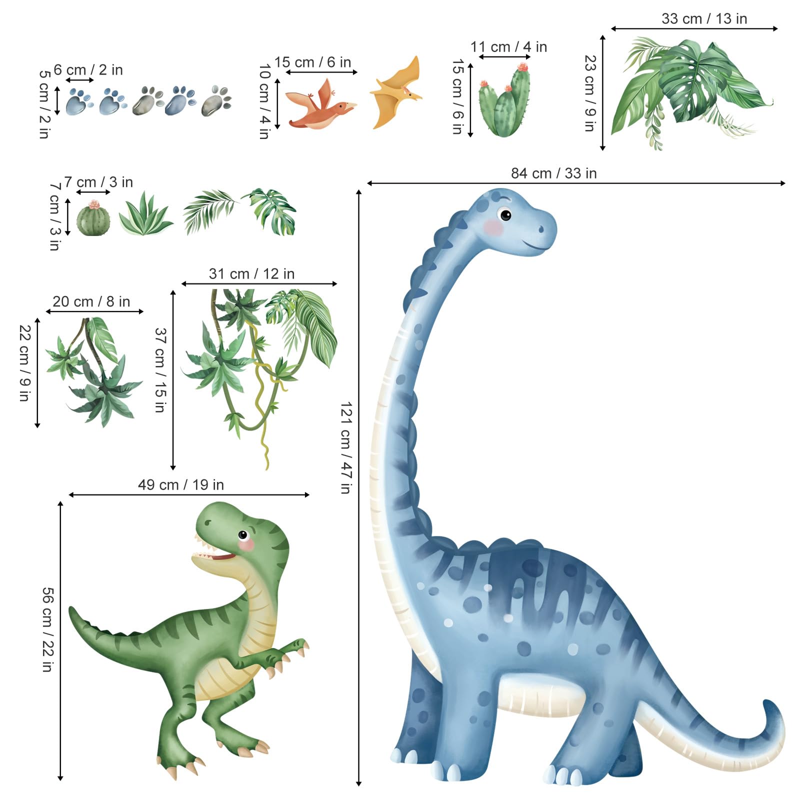 Stickers Muraux Dinosaure XXL – Décor Enfant Chambre Garçon, Décor Amovible Et Facile à Poser