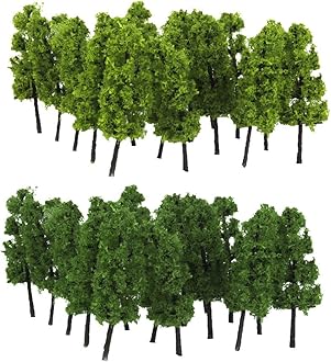 20pcs/Set Model Trees Train Railroad Diorama Wargame Scenery Z Scale 1:200 Mixed Micro Model Scene Decoration Tree