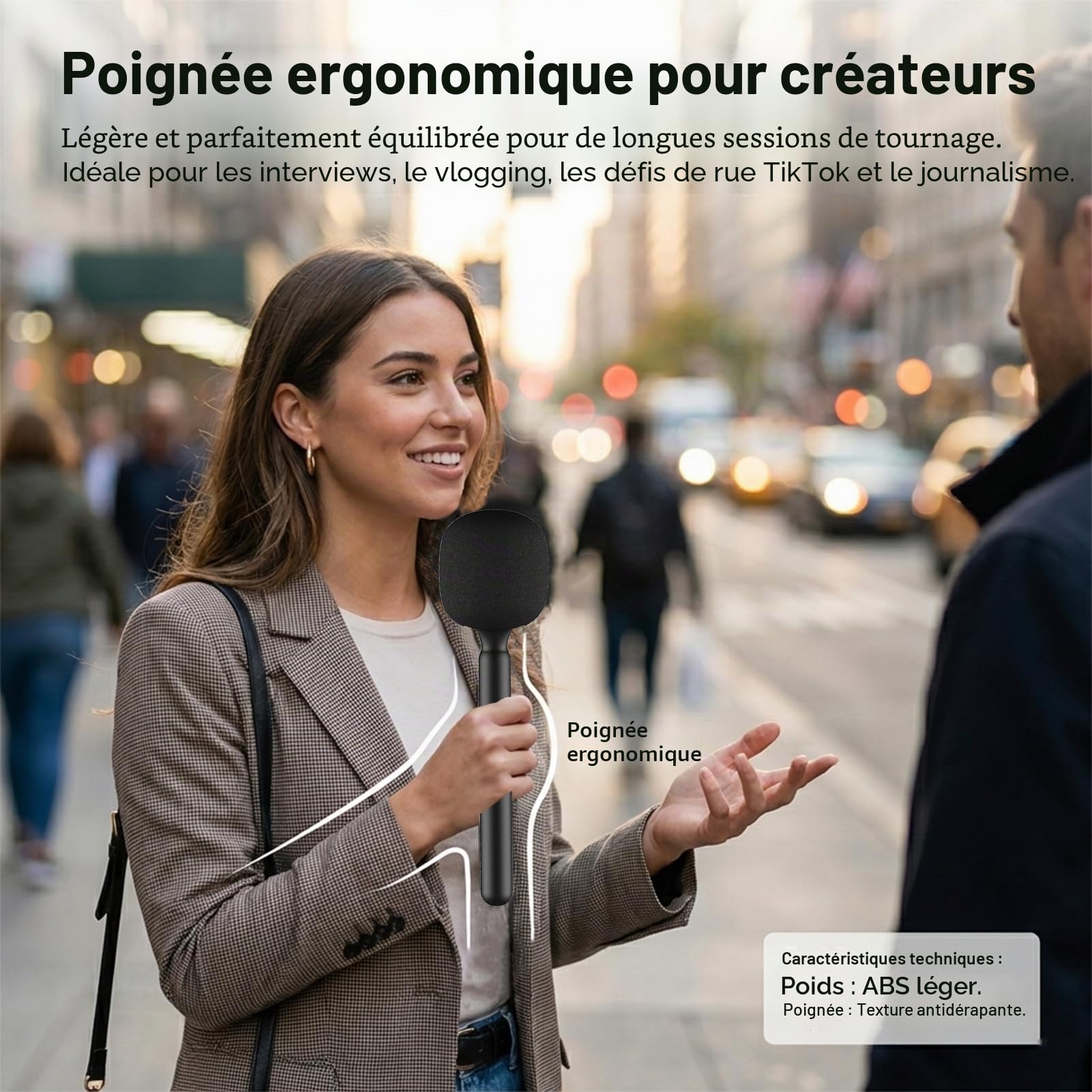 Support pour DJI Mic 3/2/Mini 2/Mini/Rode Wireless GO II/Osmo Pocket 3/4 Handle Rig Poignée Wireless Interview Lavalier Microphone sans Fil Adaptateur Handheld Griffe pour Hollyland Lark M1/Synco G1