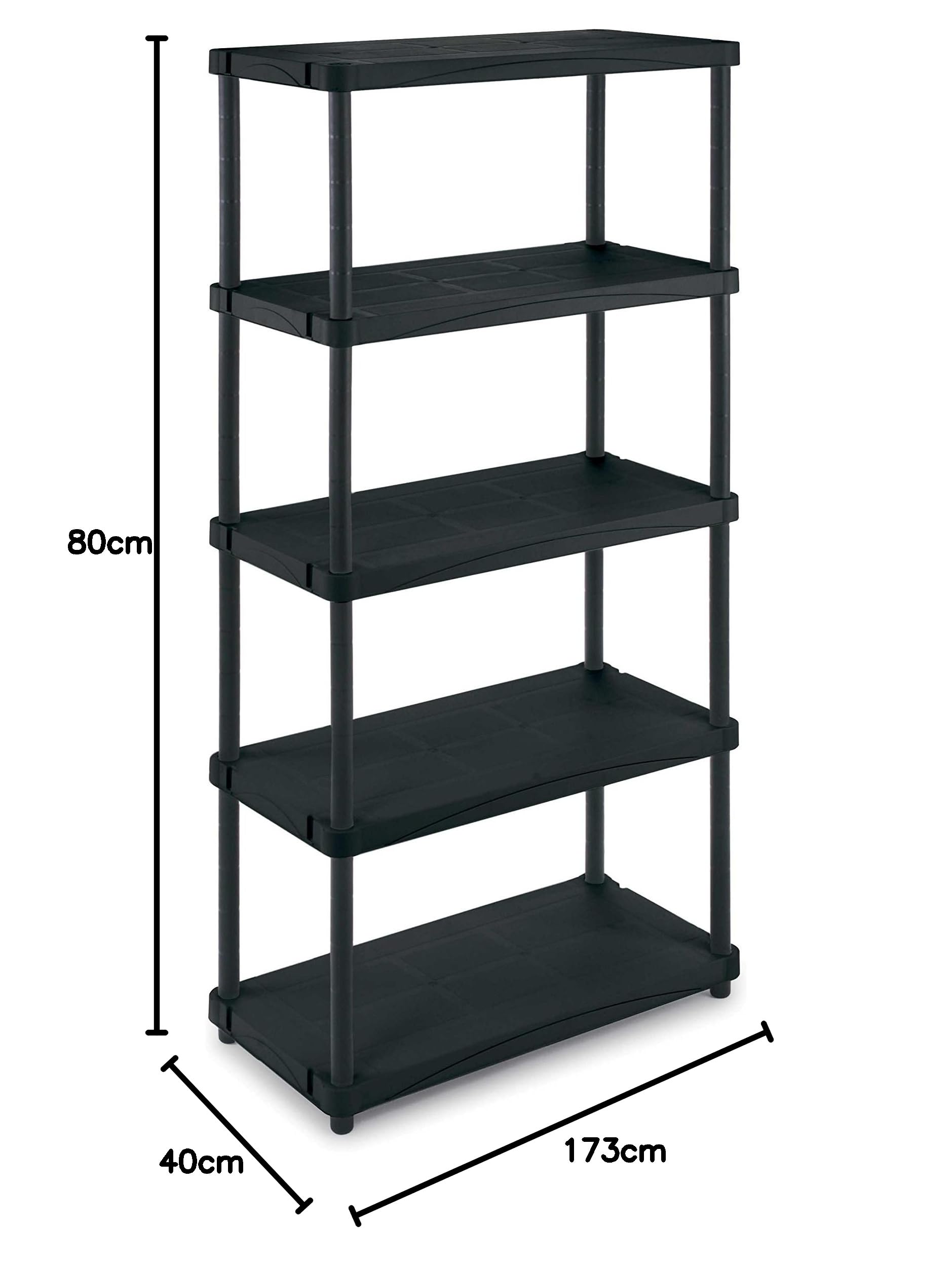 Terry, Scaffale 4080 C , Scaffale Modulare a 5 Ripiani, da Interno Esterno. Materiale: Plastica, Dimensioni: 40x80x173,8 cm