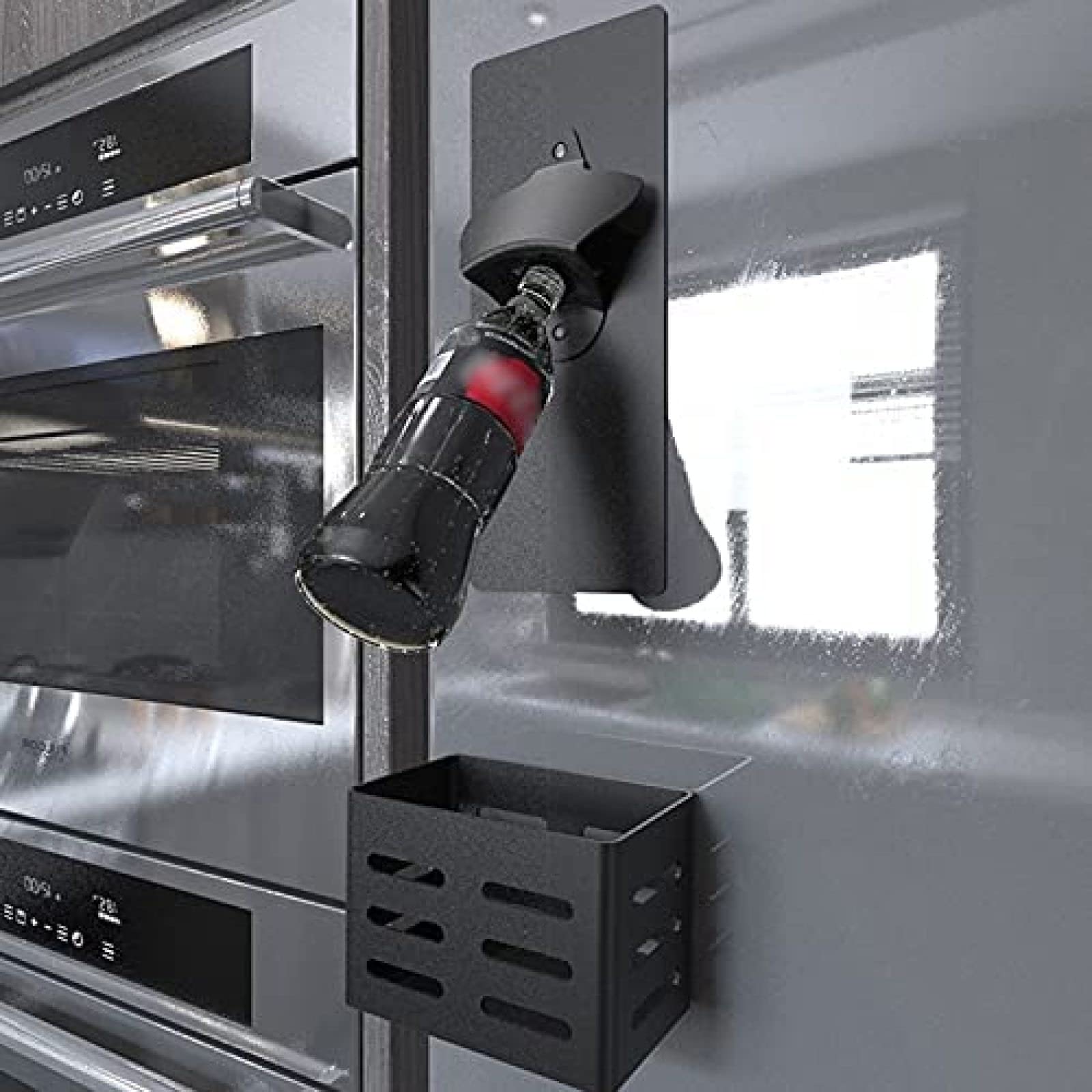 Wand-Flaschenöffner, Edelstahl-Bierflaschenöffner mit Eisenkappenfänger, Kühlschrank-Magnetöffner-Werkzeug, für Küche, Bar, Hof, Geschenke für Männer, Bierliebhaber