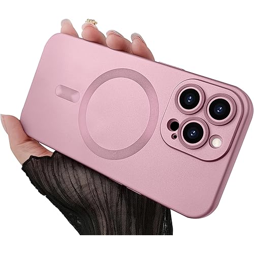 for iPhone 15 Pro Max Case with MagSafe, Extreme Matte Metallic Lustre, Shockproof Slim and Soft, with Lens Edge Raised Protection, Strong Magnetism Design for iPhone 15 Pro Max 6.7"-Pink