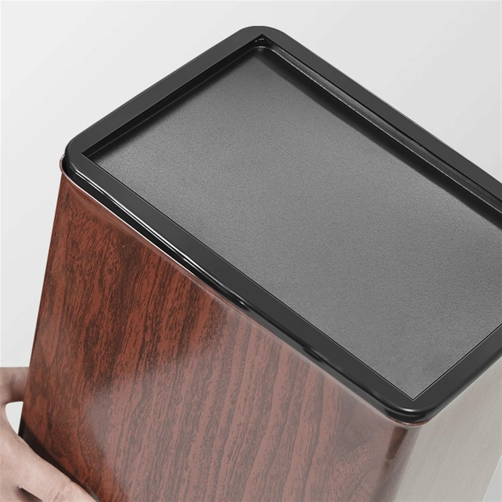 Cubo de Basura Papelera de Tapa Abierta, Papelera de Acero Inoxidable, Papelera de Cocina Cuadrada, Papelera for el hogar, la Cocina y la Oficina Cubo de Reciclaje(Green Stone Texture)