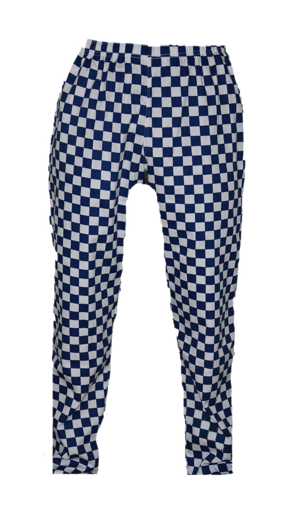 Black Pepper Check Poly Cotton Professional Kitchen Chef Trouser, Royal/White, X-Large