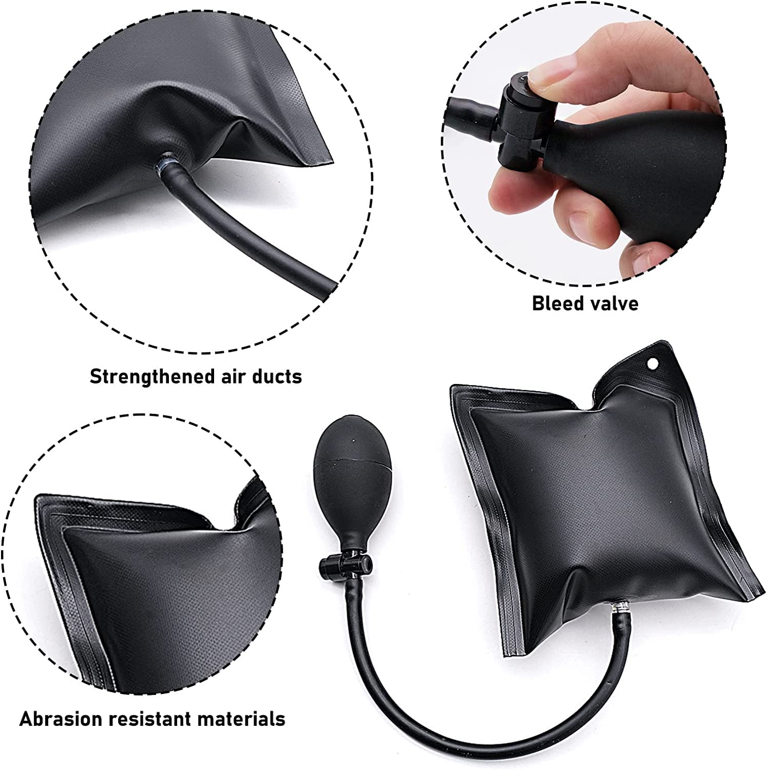 Cuneo di aria Sacchetto di Pompa, Professionale di Livellamento 3 Pacchetto Forte Cuneo di Aria Sacchetto di Kit, auto porta e finestra di installazione (3 PCS Sacchetti di aria)