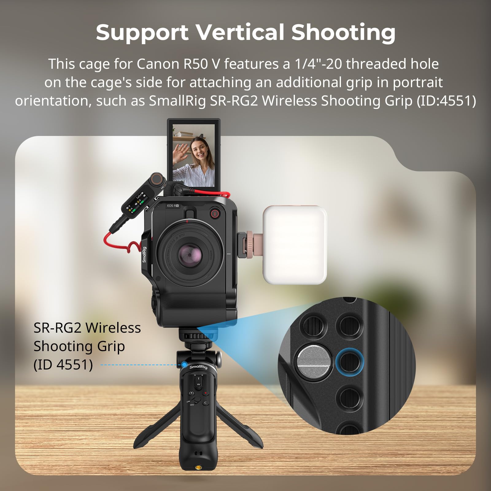 新品 EOS R50V 用 SmallRig ケージ EOS R50 V Camera Cage | Arca Plate & Silicone Handle