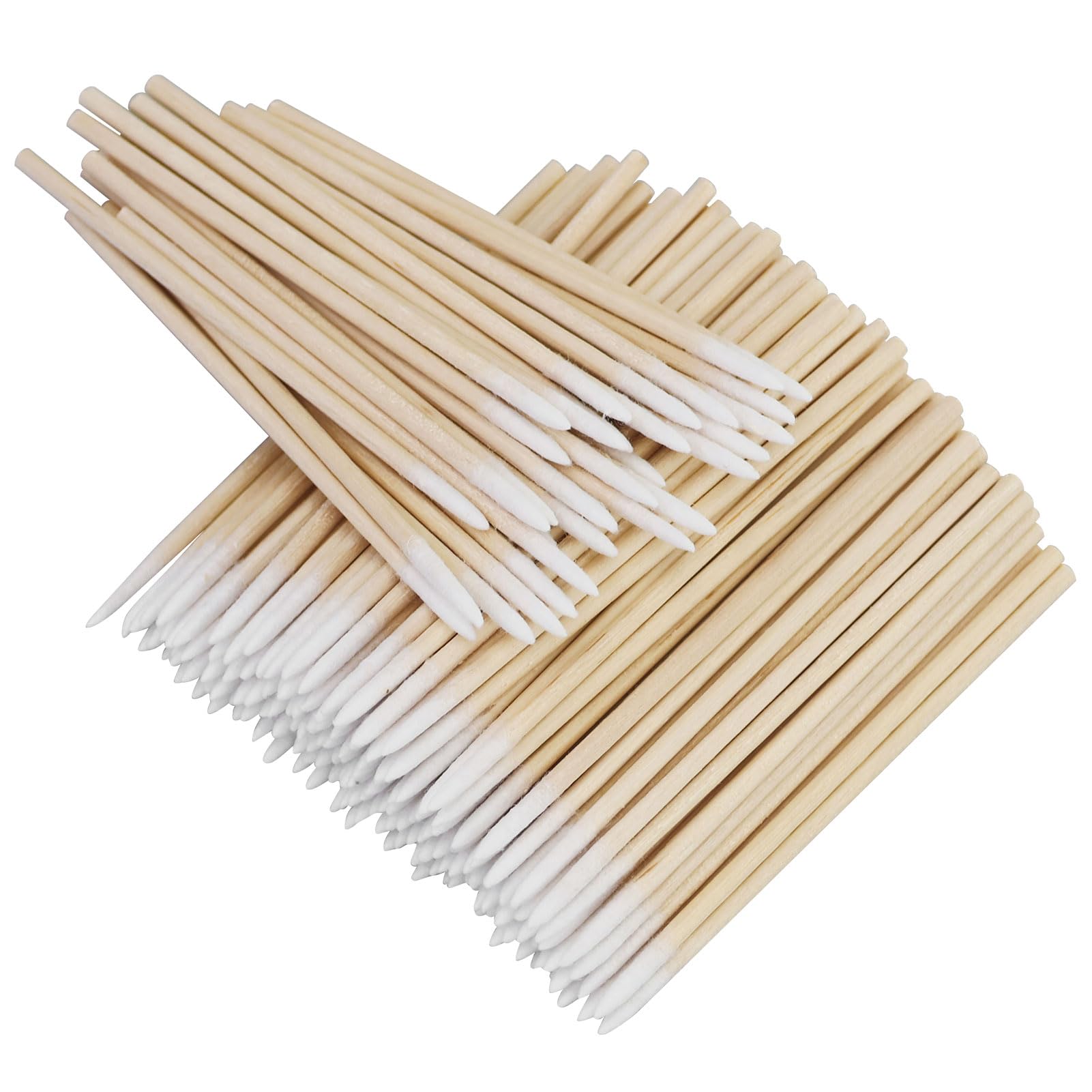 Lot de 200 cotons-tiges pointus en bois de 7 cm pour tatouage, sourcils, beauté, maquillage, ongles (bambou)