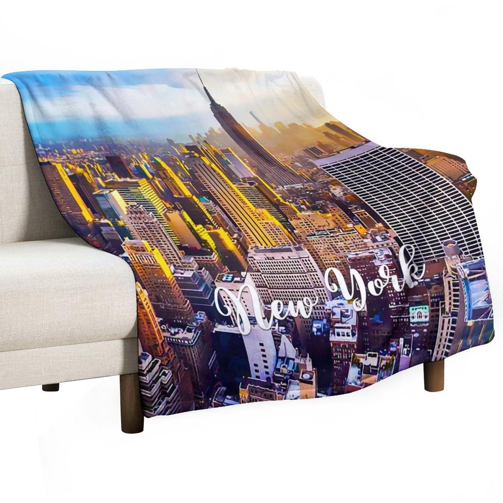 Couverture paysage urbain New York polaire idée cadeau originale pour ado et enfant
