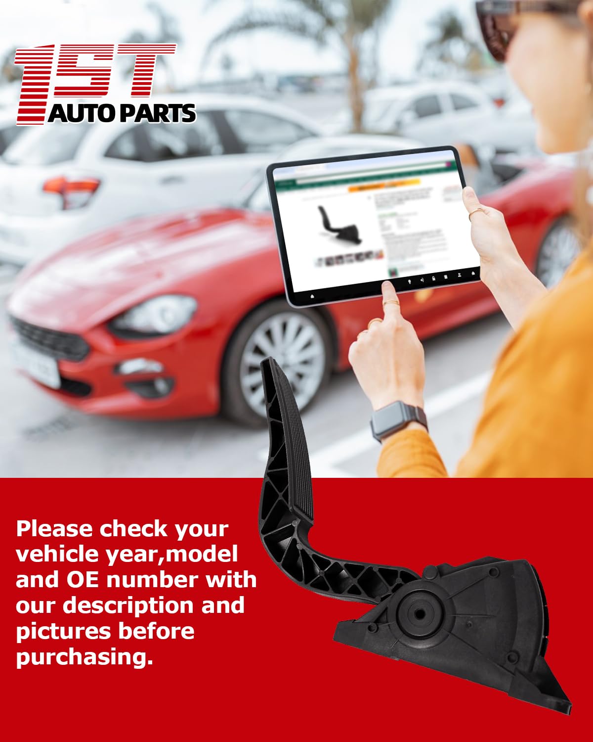 1ST APS250 Accelerator Pedal with Position Sensor Compatible with Jeep Commander Grand Cherokee 2005 2006 5.7L 6.1L, Replaces OE: 52109760AB 52109760AC 52109760AD 53013675AC